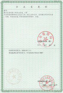 注冊資本、營業(yè)執(zhí)照注冊號變更欄